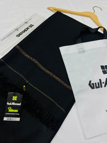 Gul Ahmed Mens Shawl(Black)