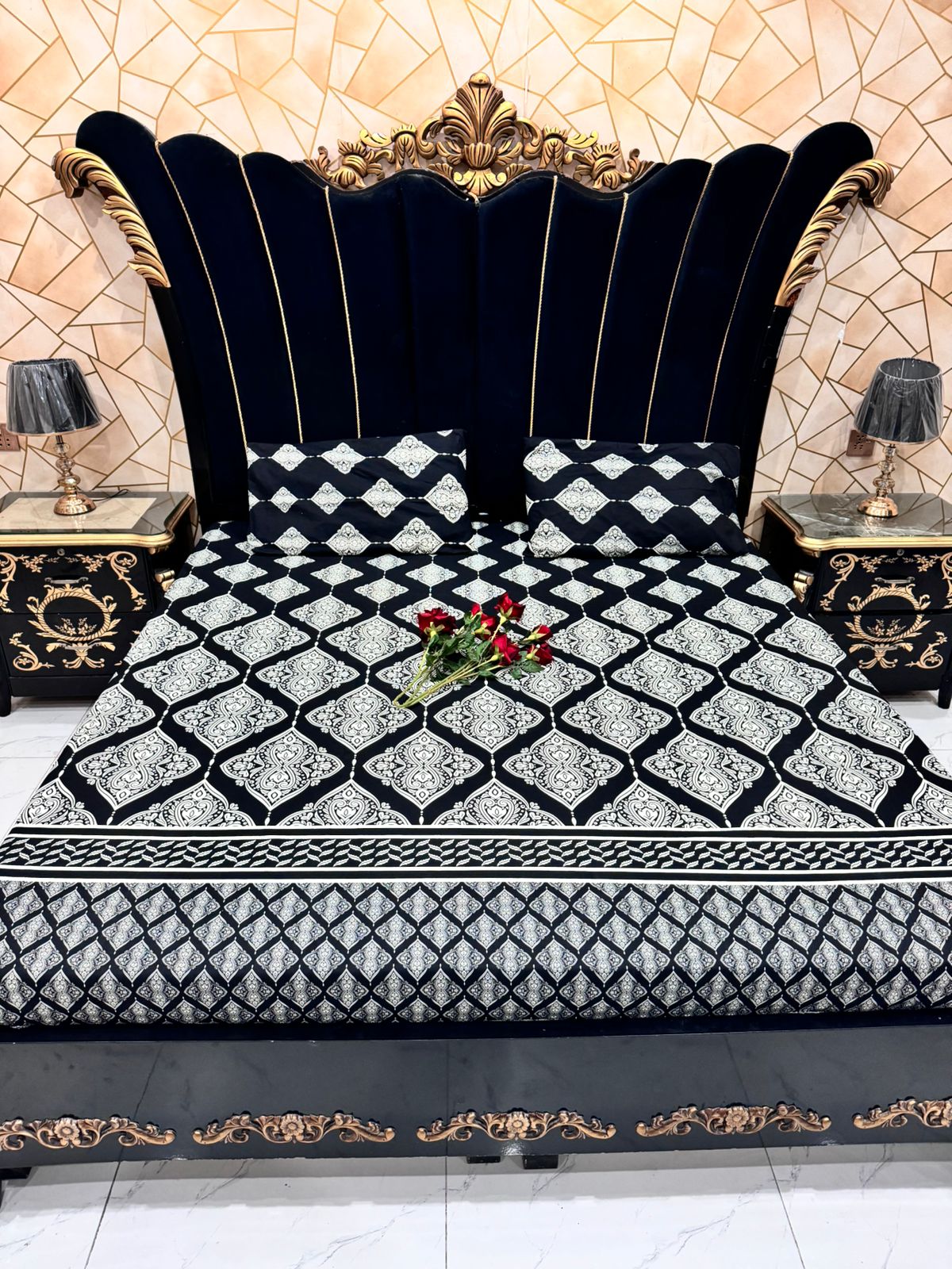 Royal Blank And White # PC Bedsheet