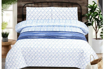 Icy Blue Color 3 PC Bedsheet