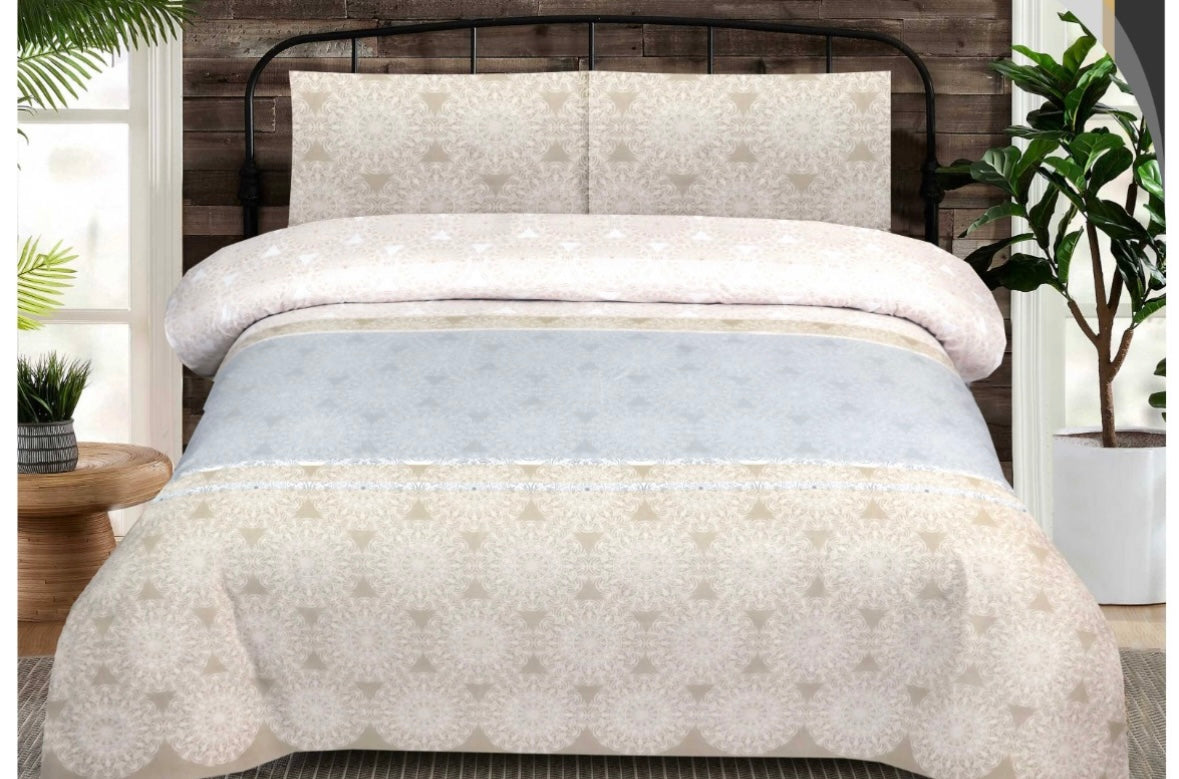 Royal Sand Bloom Color 3 Pc Bedsheet