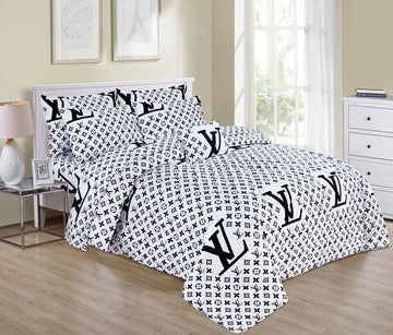 LV WHITE COLOR WITH BLACK PRINT 3 PC