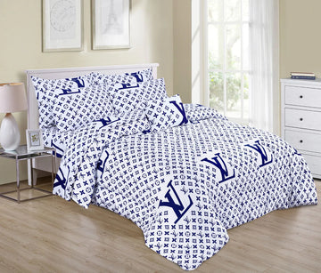 LV WHITE WITH BLUE PRINT 3 PC